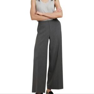 Ann Taylor Stylish Dark‎ Gray Wide Leg High Rise Pants Size 4P PETITE NEW